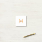 Post-it® simple minimal ajouter nom monogramme orange marro (Sur un bureau)