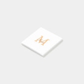 Post-it® simple minimal ajouter nom monogramme orange marro (Incliné)