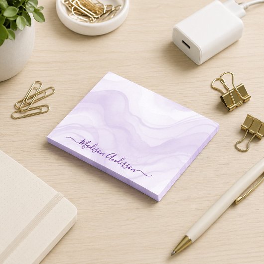 Post-it® Simple Minimal Lavender Watercolor Personalized