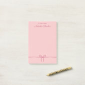 Post-it® Simple Minimal Moderne Rose Bow Tendance (Sur un bureau)