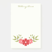 Post-it® Simple Minimal Rouge & Rose Floral Élégant Classiq (Devant)