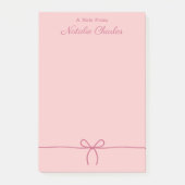 Post-it® Simple minimaliste moderne Bow rose tendance (Devant)