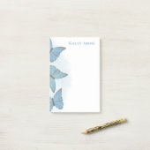 Post-it® Simple Minimaliste Moderne Nature Bleu Papillons (Sur un bureau)