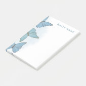 Post-it® Simple Minimaliste Moderne Nature Bleu Papillons (Incliné)