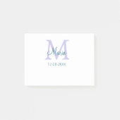 Post-it® simple minimum ajouter nom monogramme violet vert (Devant)