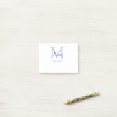 Post-it® simple minimum ajouter nom monogramme violet vert (Sur un bureau)