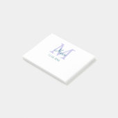 Post-it® simple minimum ajouter nom monogramme violet vert (Incliné)