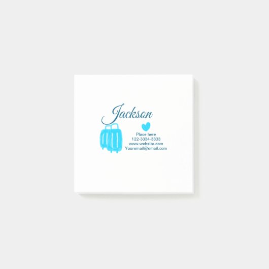 Post-it® Simple minimum ajouter votre nom texte place ville (Devant)