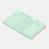 Post-it® Simple Mint Green White Weekly Habit Tracker (Incliné)