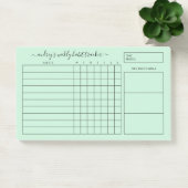 Post-it® Simple Mint Green White Weekly Habit Tracker (Bureau)