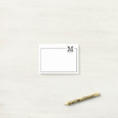 Post-it® Simple Modern Classic Nom de famille Monogramme  (Sur un bureau)