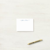 Post-it® Simple moderne classique élégant marine Bleu Scrip (Sur un bureau)