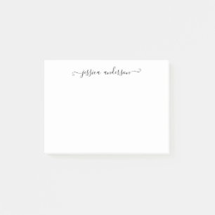 Post-it® Simple moderne classique élégant noir Gris Script