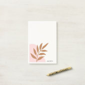 Post-it® Simple moderne minimaliste rose et blanc (Sur un bureau)
