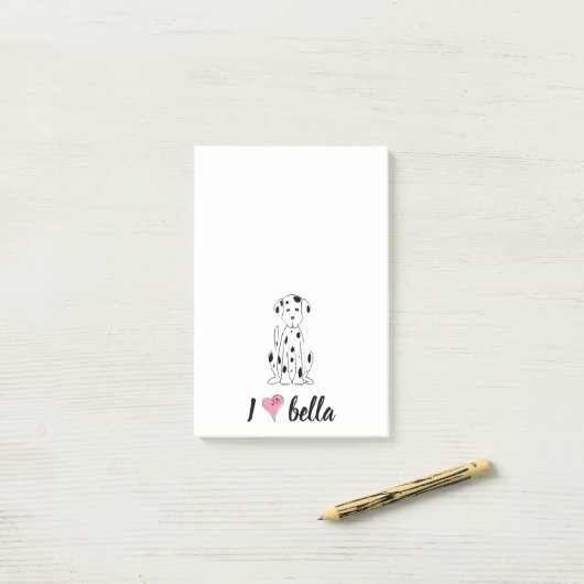 Post-it® Simple moderne Monogramme Dalmatien élégant chic (Sur un bureau)