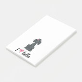 Post-it® Simple Moderne Monogramme Élégant Caniche Noir (Incliné)