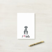 Post-it® Simple moderne Monogramme élégant noir blanc chien (Sur un bureau)