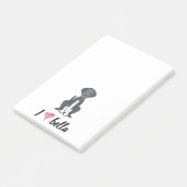 Post-it® Simple moderne Monogramme élégant noir blanc chien (Incliné)