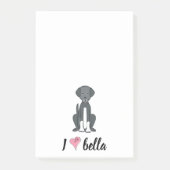 Post-it® Simple moderne Monogramme élégant noir blanc chien (Devant)