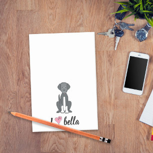 Post-it® Simple moderne Monogramme élégant noir blanc chien