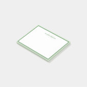 Post-it® Simple Moderne Monogramme Vert Bordure Deux Tons (Incliné)