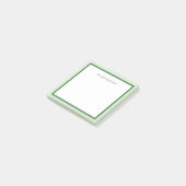 Post-it® Simple Moderne Monogramme Vert Bordure Double Ton (Incliné)