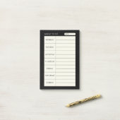 Post-it® Simple moderne noir hebdomadaire (Sur un bureau)