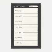 Post-it® Simple moderne noir hebdomadaire (Devant)