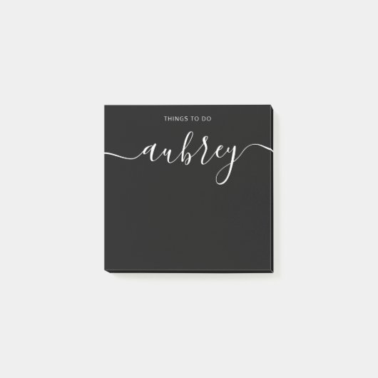 Post-it® Simple moderne nom manuscrit noir (Devant)