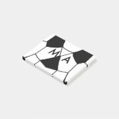 Post-it® Simple monogramme ajouter votre nom lettre man min (Incliné)