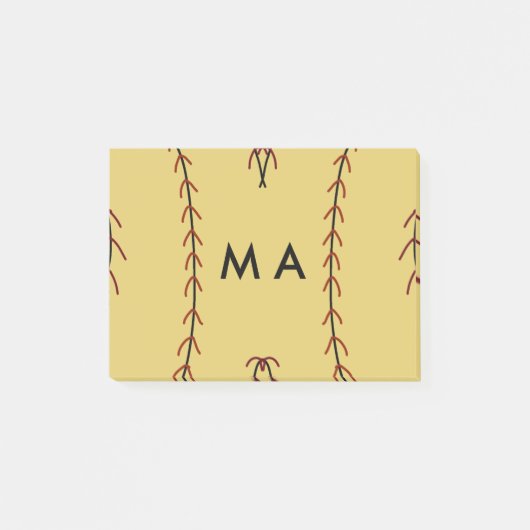 Post-it® Simple monogramme ajouter votre nom lettre man min (Devant)