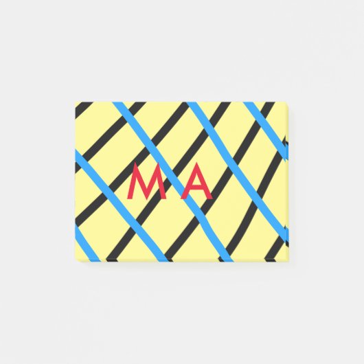 Post-it® Simple monogramme ajouter votre nom lettre man min (Devant)