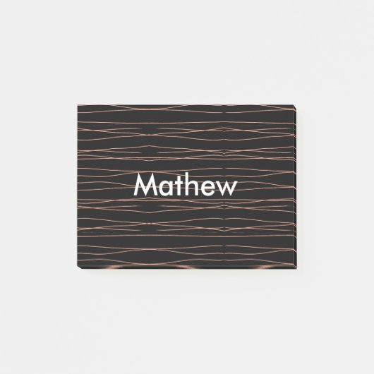 Post-it® Simple monogramme ajouter votre nom lettre man min (Devant)