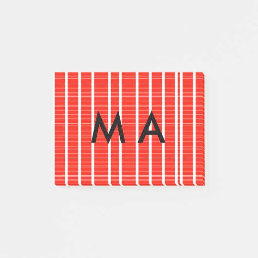 Post-it® Simple monogramme ajouter votre nom lettre man min (Devant)