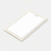 Post-it® Simple Monogramme Crème et Noir (Incliné)