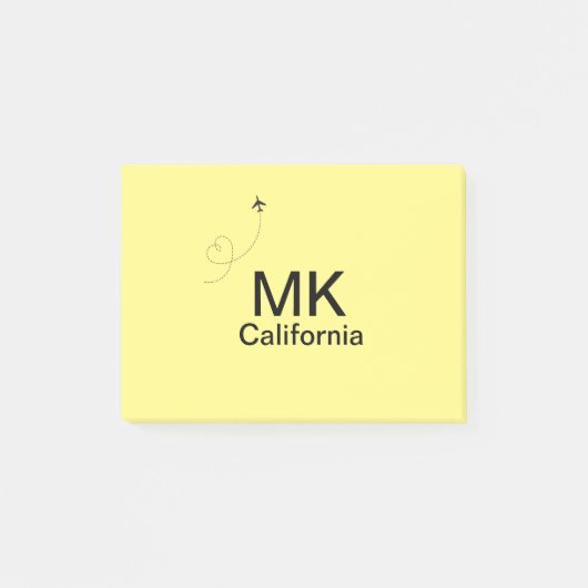 Post-it® Simple monogramme minimal ajouter le phot du plan (Devant)