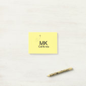 Post-it® Simple monogramme minimal ajouter le phot du plan (Sur un bureau)