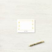 Post-it® Simple Mustard Wavy Border Heart Stationery (Sur un bureau)