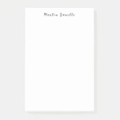 Post-it® Simple Noir Noir Blanc tendance Script de calligra (Devant)