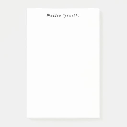 Post-it® Simple Noir Noir Blanc tendance Script de calligra (Devant)