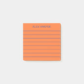 Post-it® Simple orange et bleu Ajouter un nom Lined (Devant)
