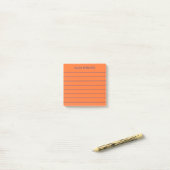 Post-it® Simple orange et bleu Ajouter un nom Lined (Sur un bureau)