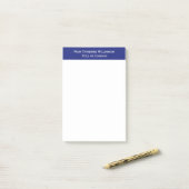 Post-it® Simple Plain Blue Border Personalized Name Company (Sur un bureau)