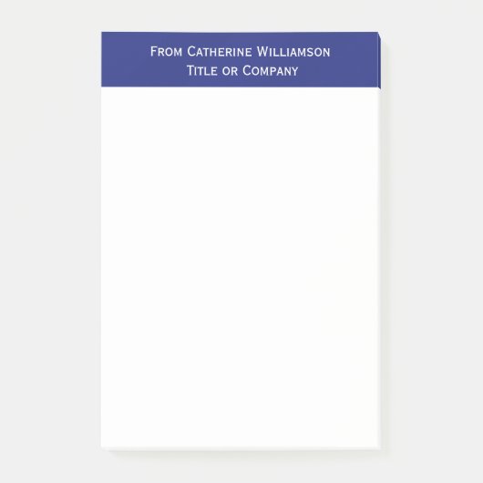 Post-it® Simple Plain Blue Border Personalized Name Company (Devant)