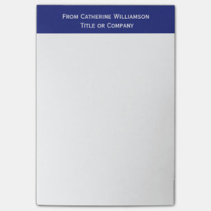 Post-it® Simple Plain Blue Border Personalized Name Company