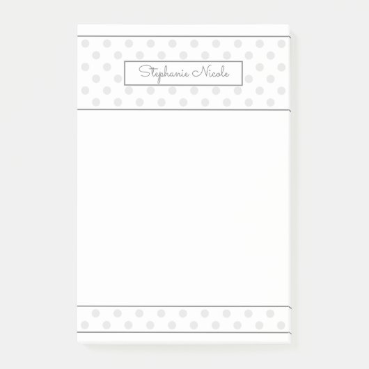 Post-it® Simple Polka Point gris clair Personnalisé (Devant)