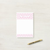Post-it® Simple Polka Point Rose Personnalisé Mince Bordure (Sur un bureau)