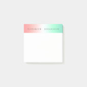 Post-it® Simple propre élégant rouge vert blanc dégradé Nom (Devant)
