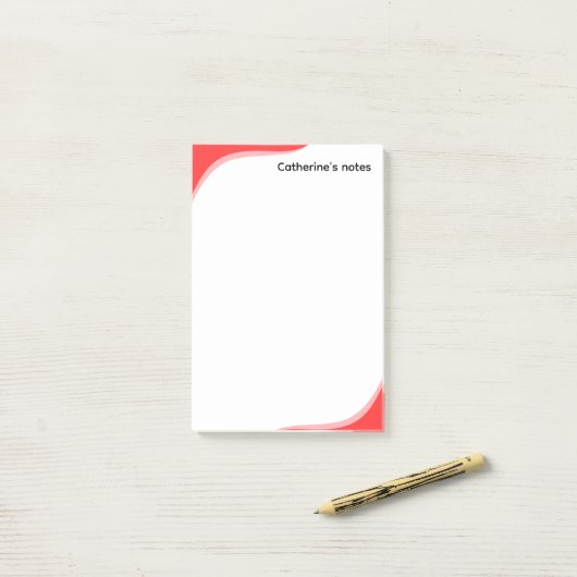 Post-it® Simple red & black waves customizable (Sur un bureau)