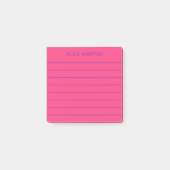 Post-it® Simple Rose Foncé Ajouter Nom Ligné (Devant)